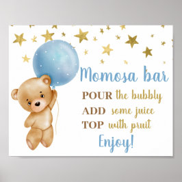Póster Rótulo Baby Shower Bear Momosa