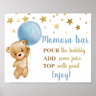 Póster Rótulo Baby Shower Bear Momosa