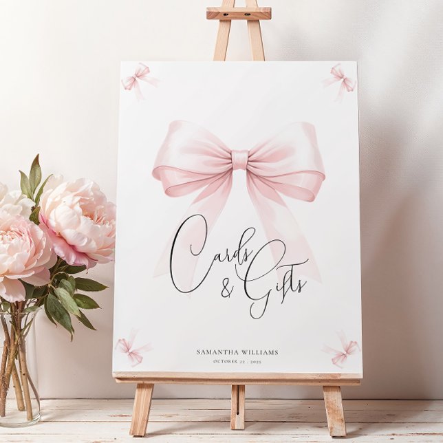 Póster Rótulo Baby Shower Coquette Pink Bow (Subido por el creador)