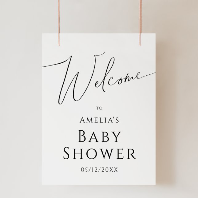 Póster Rótulo Baby Shower de bienvenida sincera y neutra  (Subido por el creador)