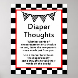 Póster Rótulo Baby Shower de Carreras IMPRESO