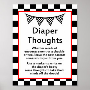 Póster Rótulo Baby Shower de Carreras IMPRESO