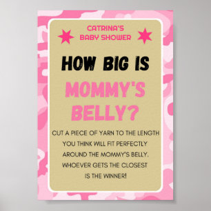 Póster Rótulo Baby Shower de color rosa