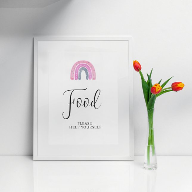 Póster Rótulo Baby Shower de comida para bebé arco iris (Subido por el creador)