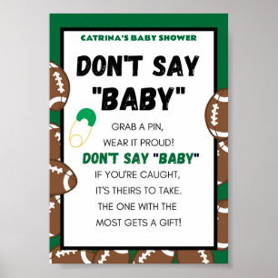 Póster Rótulo Baby Shower de fútbol