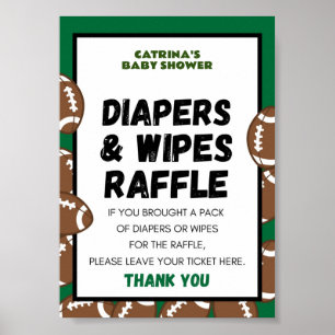 Póster Rótulo Baby Shower de fútbol