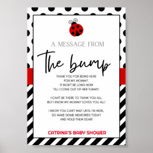 Póster Rótulo Baby Shower de Ladybug