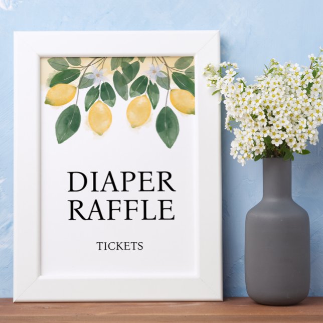 Póster Rótulo Baby Shower de Lemon Diaper Raffle (Subido por el creador)