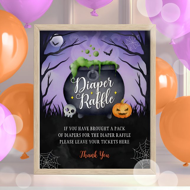 Póster Rótulo Baby Shower Diaper Raffle de Halloween (Subido por el creador)