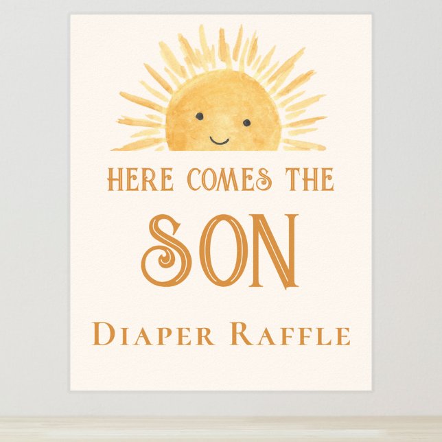 Póster Rótulo Baby Shower Diaper Raffle Sun (Subido por el creador)