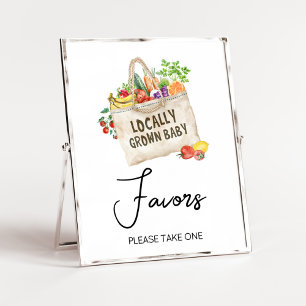 Póster Rótulo Baby Shower Favor de Crecer localmente