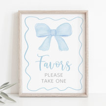 Rótulo Baby Shower Favorito Coquette Blue Bow