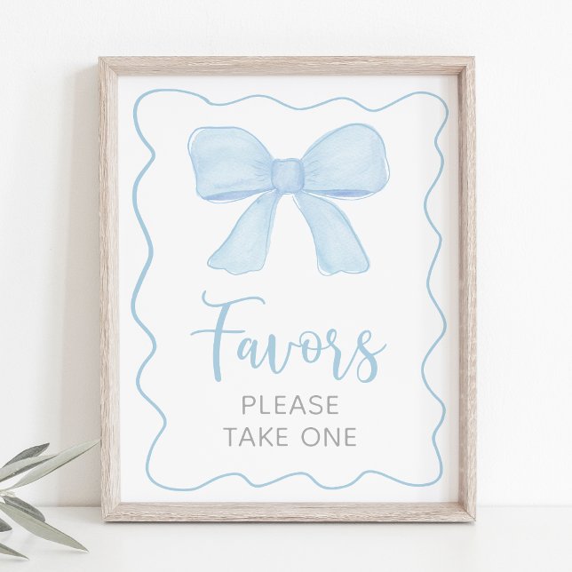 Póster Rótulo Baby Shower Favorito Coquette Blue Bow (Subido por el creador)