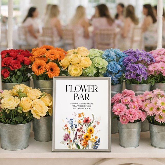 Póster Rótulo Baby Shower Flower Bar con flores silvestre (Subido por el creador)