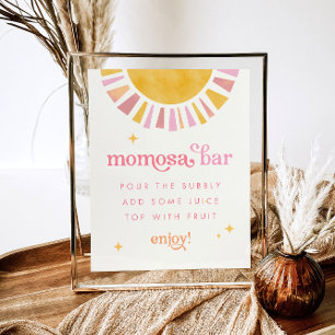 Póster Rótulo Baby Shower Momosa Bar Sunshine
