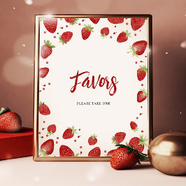 Póster Rótulo Baby Shower personalizado Berry Sweet