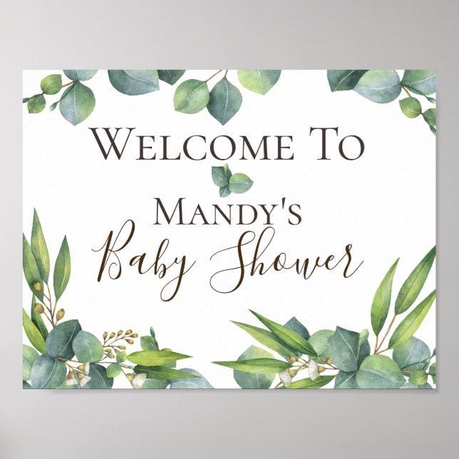 Póster Rótulo Baby Shower personalizado de la filosofía d (Frente)