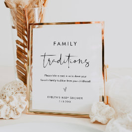 Póster RÓTULO Baby Shower Tradiciones familiares STELLA