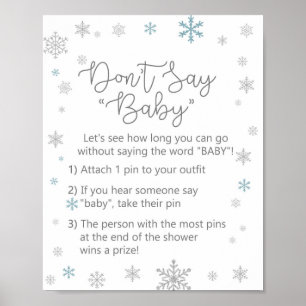 Póster Rótulo Baby Shower Winowflake
