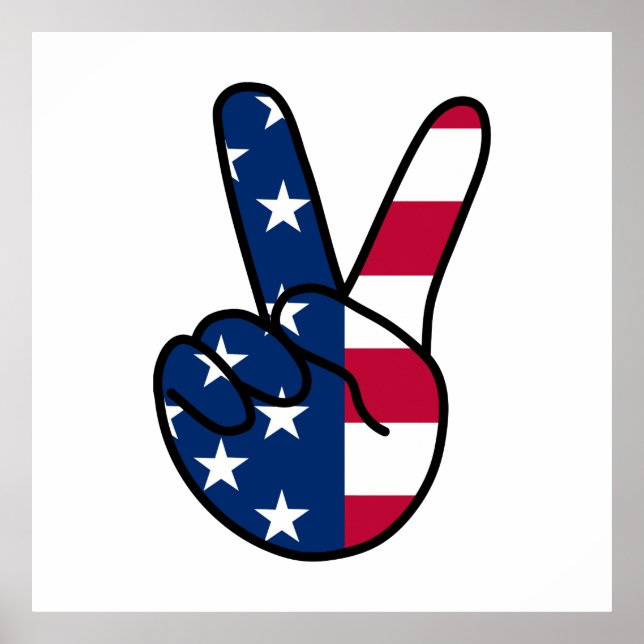 Póster RÓTULO Bandera V de Estados Unidos (Frente)