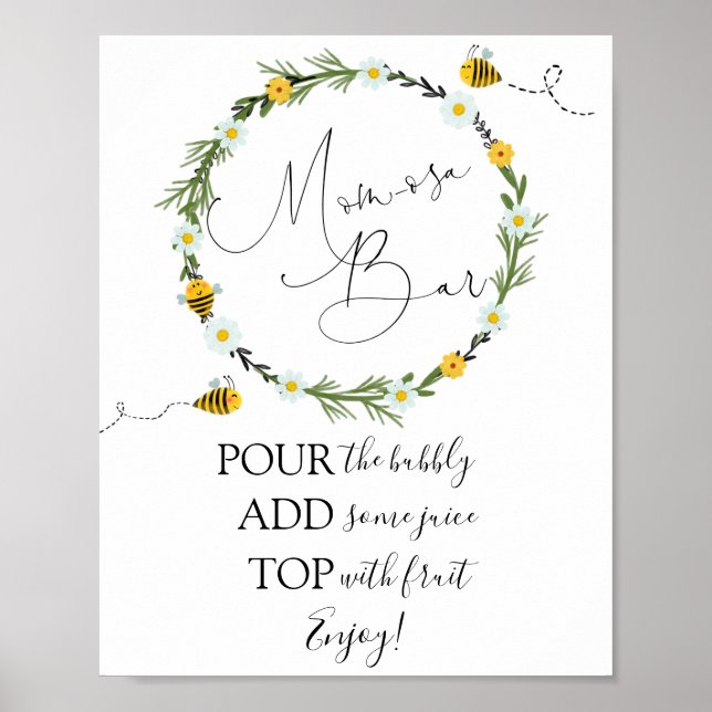 Póster Rótulo Bar Bee Mom-osa (Frente)