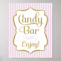 Rótulo Bar Candy Buffet de oro rosado