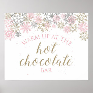 Póster Rótulo bar de chocolate caliente Winter Wonderland
