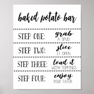 Póster Rótulo Bar de la Papa al horno, Bar de la Papa con