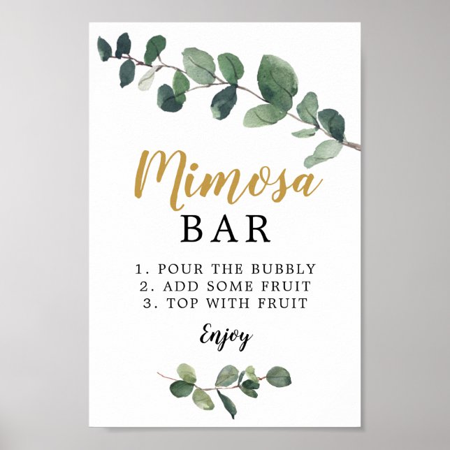 Póster Rótulo Bar Eucalyptus Mimosa (Frente)