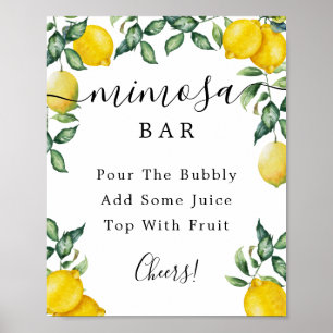 Póster Rótulo Bar Lemons Mimosa