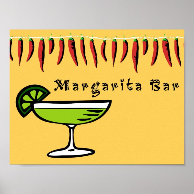 Póster Rótulo Bar Margarita (Frente)