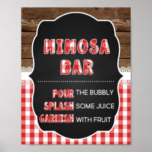 Póster Rótulo Bar Mimosa - Red Baby Q