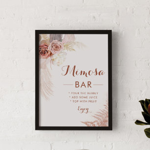 Póster Rótulo Bar Pampas Grass Terracotta Mimosa