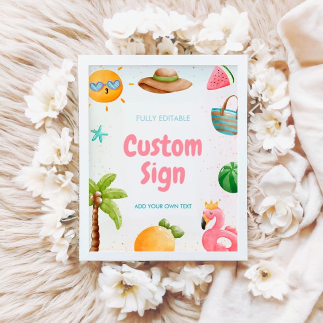 Póster Rótulo Beach Birthday, Rótulo Fiesta de la piscina (Subido por el creador)