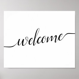Póster Rótulo "Bienvenida" del Boda de caligrafía blanca 