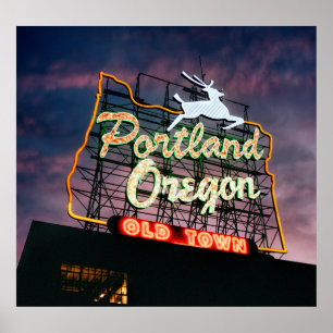 PÓSTER RÓTULO BLANCO STAG PORTLAND