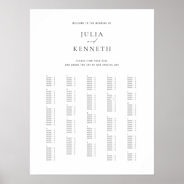 Póster Rótulo Boda alpino clásico elegante (Frente)