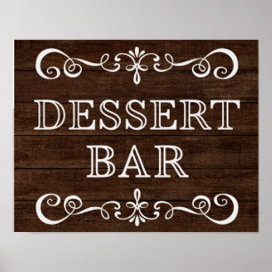 Póster Rótulo boda - Bar de postres Rótulo de Boda Rústic