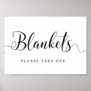 Póster Rótulo boda Blankets. Por favor, tome una manta