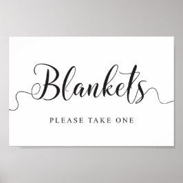 Póster Rótulo boda Blankets. Por favor, tome una manta