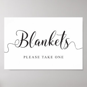 Póster Rótulo boda Blankets. Por favor, tome una manta