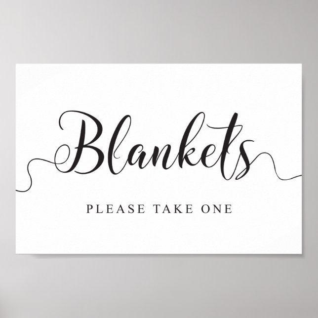 Póster Rótulo boda Blankets. Por favor, tome una manta (Frente)