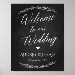 Póster Rótulo boda - Boda Bienvenida Rótulo Chalkboard
