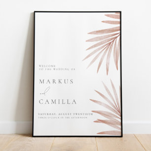 Póster Rótulo Boda Bohemian Pampas