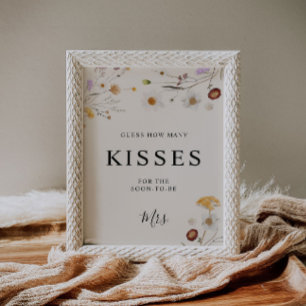 Póster Rótulo Boda Boho Wildfloral Kisses