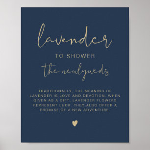 Póster RÓTULO Boda CAITLIN Navy Lavanda dorada