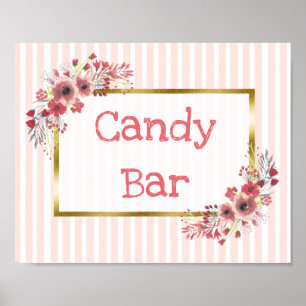 Póster Rótulo boda Candy Bar Chalkboard Look