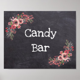 Póster Rótulo boda Candy Bar Chalkboard Look