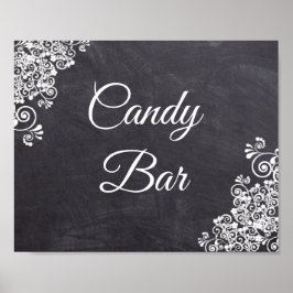 Póster Rótulo boda Candy Bar Chalkboard Look