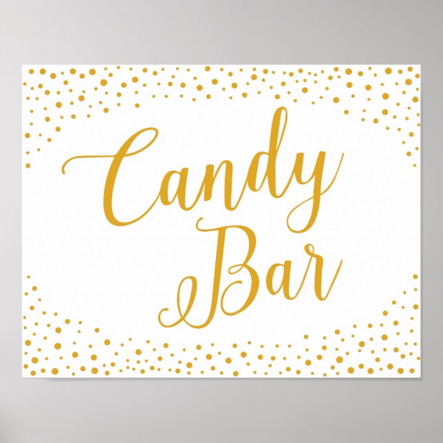 Póster Rótulo boda - Candy Bar Confetti Boda Rótulo (Frente)